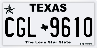 TX license plate CGL9610