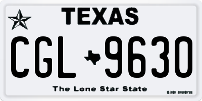 TX license plate CGL9630