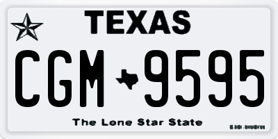 TX license plate CGM9595