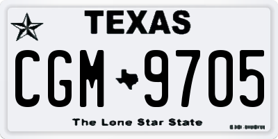 TX license plate CGM9705