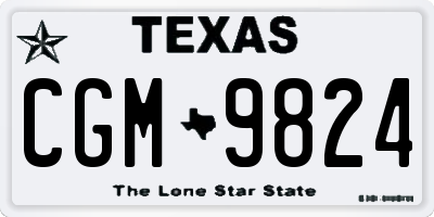 TX license plate CGM9824