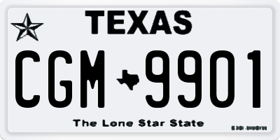 TX license plate CGM9901