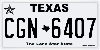 TX license plate CGN6407