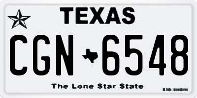 TX license plate CGN6548