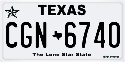TX license plate CGN6740