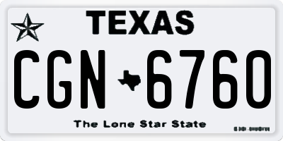 TX license plate CGN6760