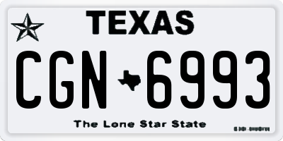 TX license plate CGN6993