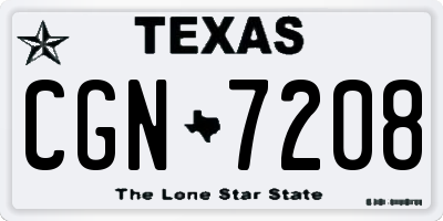 TX license plate CGN7208