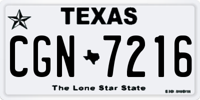 TX license plate CGN7216