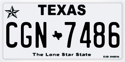 TX license plate CGN7486