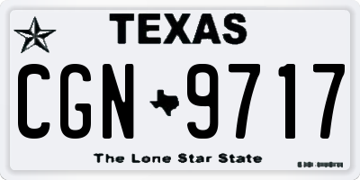 TX license plate CGN9717