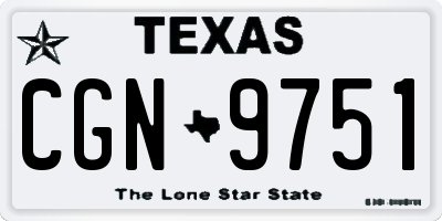TX license plate CGN9751