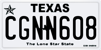 TX license plate CGNN608