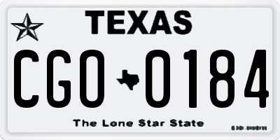 TX license plate CGO0184