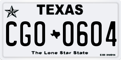 TX license plate CGO0604