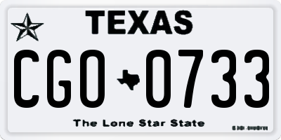 TX license plate CGO0733