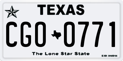 TX license plate CGO0771