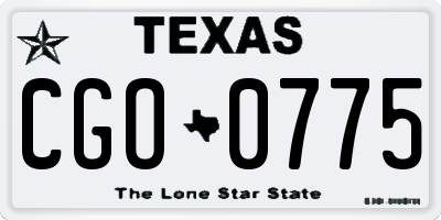 TX license plate CGO0775