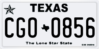 TX license plate CGO0856