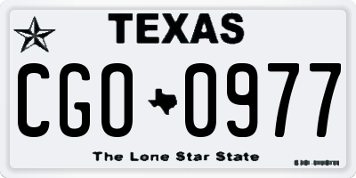 TX license plate CGO0977