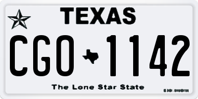 TX license plate CGO1142