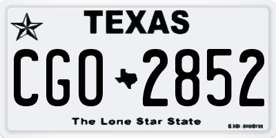TX license plate CGO2852