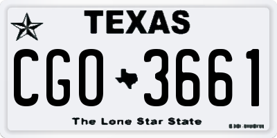 TX license plate CGO3661