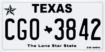 TX license plate CGO3842