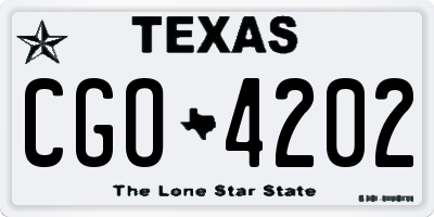 TX license plate CGO4202