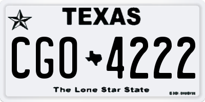 TX license plate CGO4222