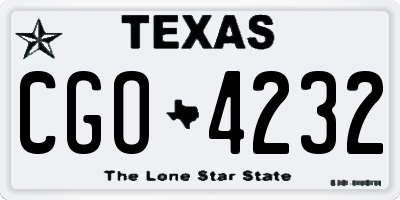 TX license plate CGO4232