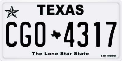 TX license plate CGO4317
