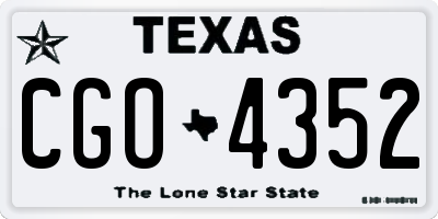 TX license plate CGO4352