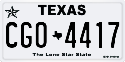 TX license plate CGO4417