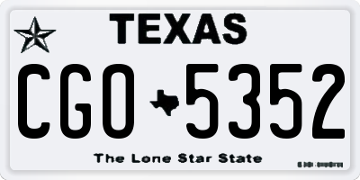 TX license plate CGO5352