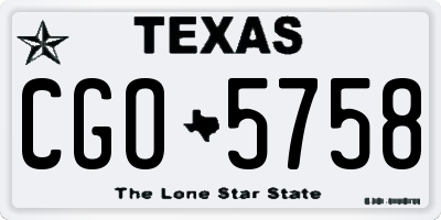 TX license plate CGO5758