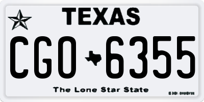 TX license plate CGO6355