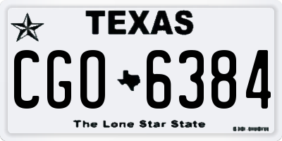 TX license plate CGO6384
