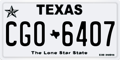 TX license plate CGO6407