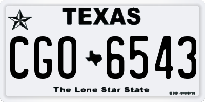 TX license plate CGO6543