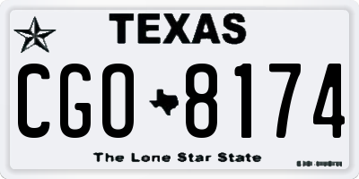 TX license plate CGO8174