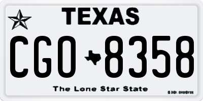 TX license plate CGO8358