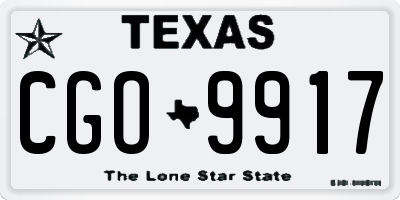 TX license plate CGO9917