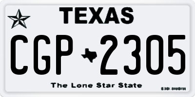 TX license plate CGP2305