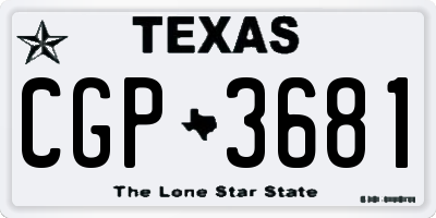 TX license plate CGP3681