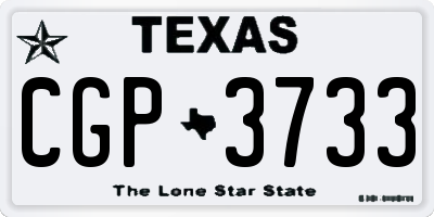 TX license plate CGP3733