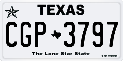 TX license plate CGP3797