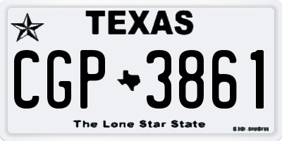 TX license plate CGP3861