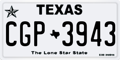 TX license plate CGP3943