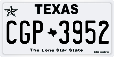 TX license plate CGP3952